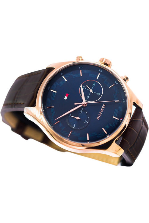 Buy Tommy Hilfiger Mens Quartz Leather Strap Blue Dial 44mm Watch - 1710423 in Pakistan