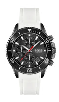 Buy Hugo Boss Admiral 46mm Chronograph White Rubber Strap Men's Watch - 1513966 in Pakistan