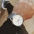 Buy Neutra Chronograph White Dial Silver Mesh Bracelet Watch For Men in Pakistan