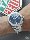 Buy Tag Heuer Aquaracer Blue Dial Silver Steel Strap Watch for Men - WAY1112.BA0928 in Pakistan