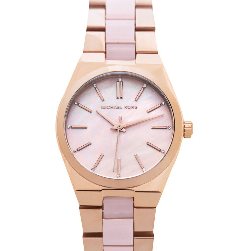 Buy Michael Kors Channing Mother of Pearl Dial Rose Gold Strap Ladies Watch - Mk6652 in Pakistan