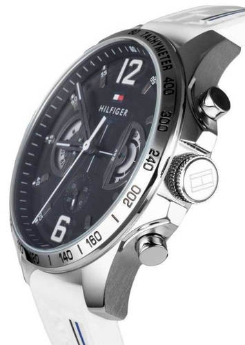 Buy Tommy Hilfiger Mens Quartz Silicone Strap Black Dial 46mm Watch - 1791475 in Pakistan