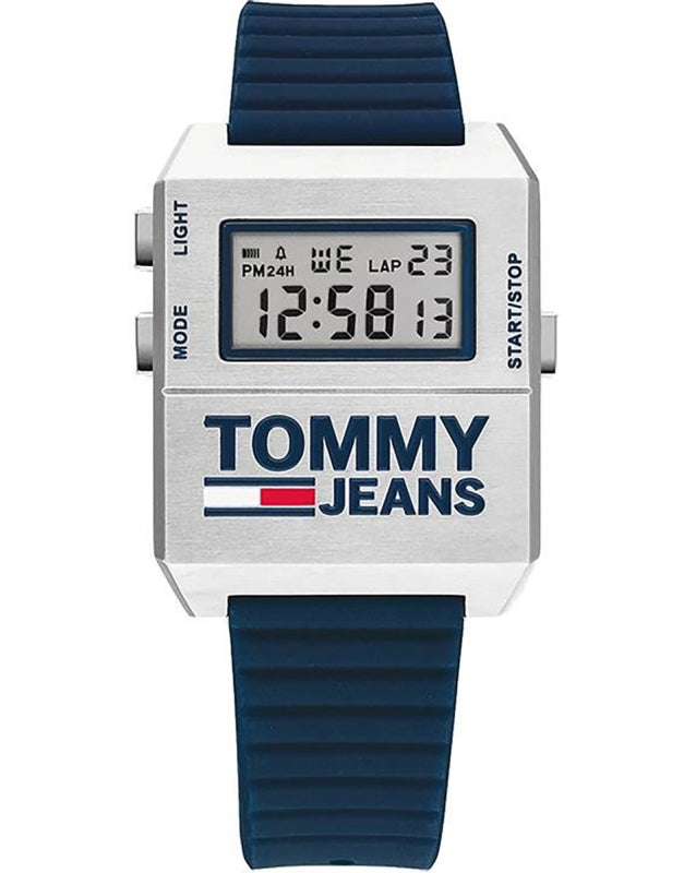 Buy Tommy Hilfiger Mens Digital Silicone Strap Silver Dial 32mm Watch - 1791673 in Pakistan