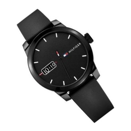 Buy Tommy Hilfiger Mens Quartz Silicone Strap Black Dial 42mm Watch - 1791382 in Pakistan