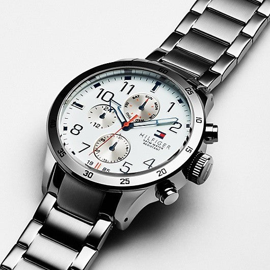 Buy Tommy Hilfiger Mens Quartz Stainless Steel White Dial 46mm Watch - 1791140 in Pakistan