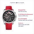 Buy Tommy Hilfiger Mens Quartz Silicone Strap Black Dial 46mm Watch - 1791351 in Pakistan