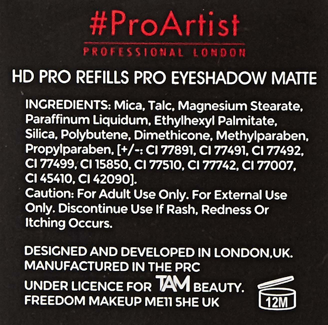 Buy Freedom Makeup Pro Artist Hd Refills Eyeshadow Matte - 09 in Pakistan