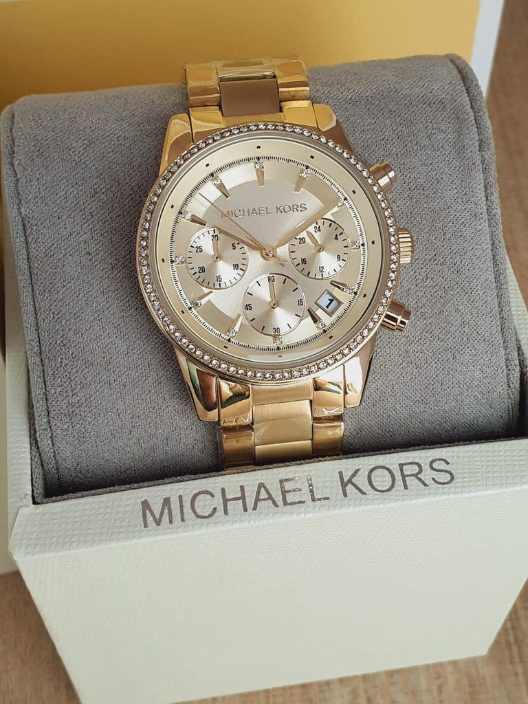 Buy Michael Kors Women's Ritz Chronograph Gold-tone Stainless Steel Watch - Mk6597 in Pakistan
