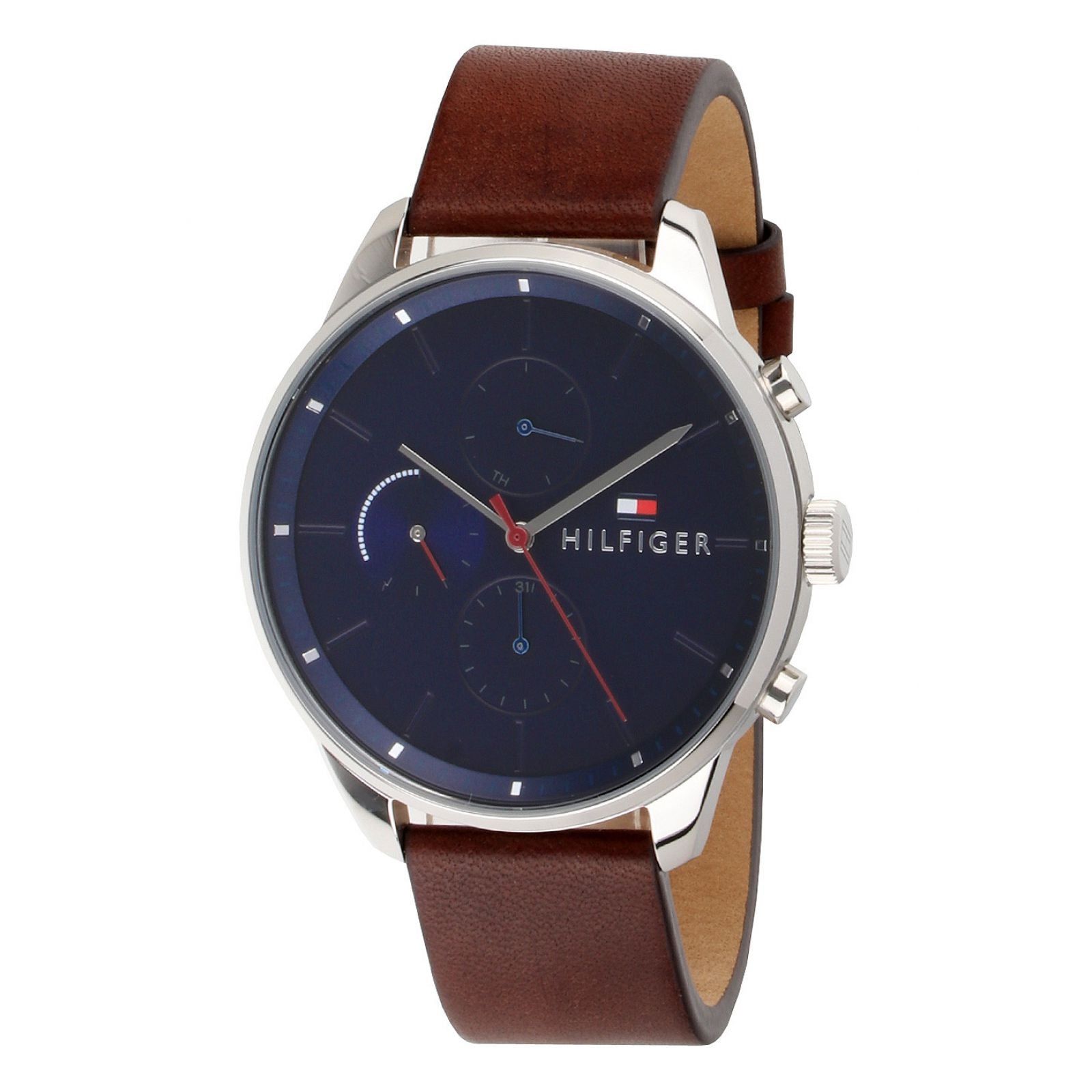 Buy Tommy Hilfiger Chase Black Dial Brown Leather Strap Watch for Men - 1791487 in Pakistan