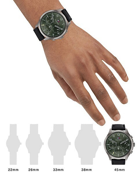 Buy Tommy Hilfiger Green Dial Black Leather Strap Watch for Men - 1791856 in Pakistan