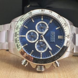 Buy Hugo Boss Mens Chronograph Quartz Stainless Steel Blue Dial 46mm Watch - 1512963 in Pakistan