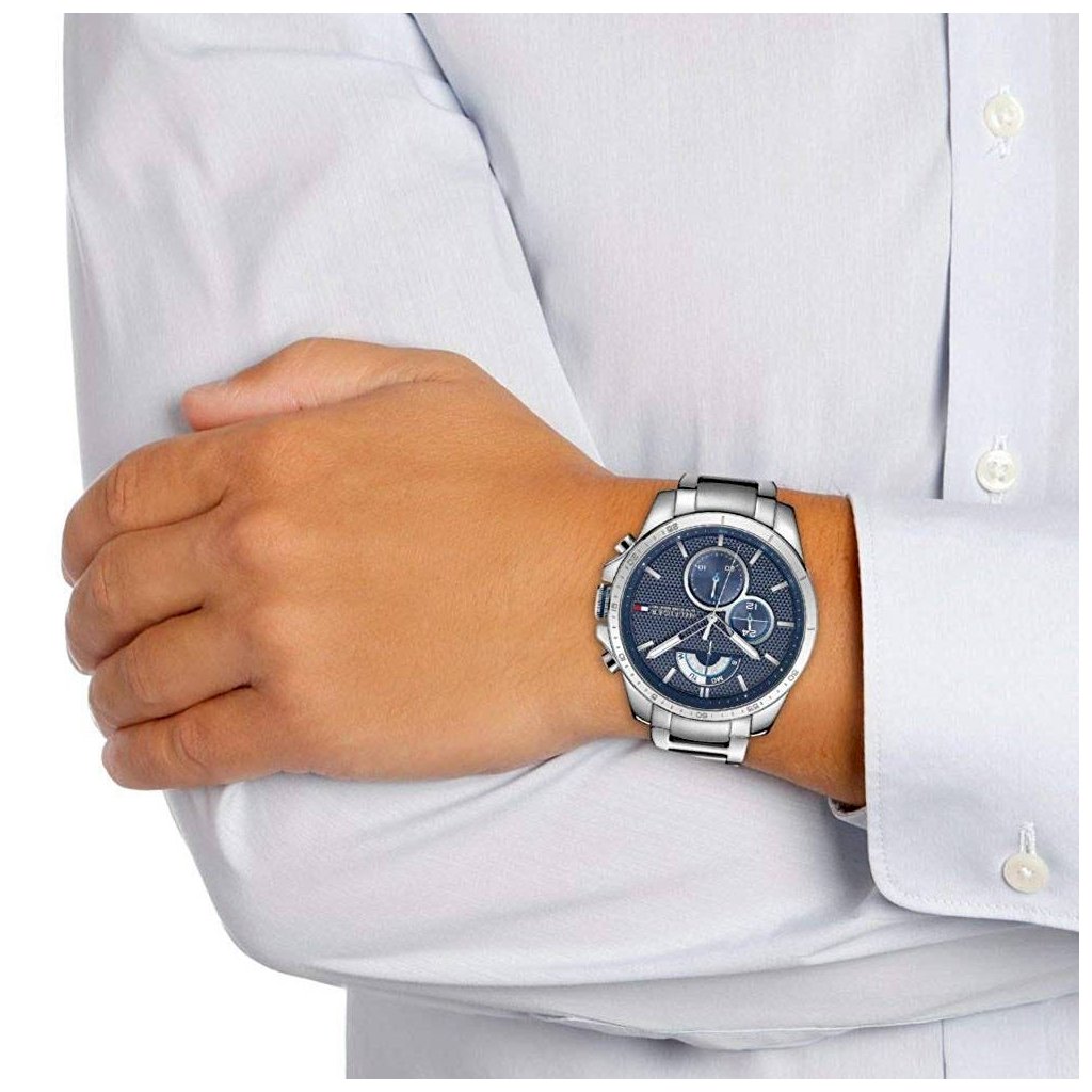 Buy Tommy Hilfiger Mens Quartz Stainless Steel Blue Dial 48mm Watch - 1791348 in Pakistan