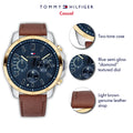 Buy Tommy Hilfiger Mens Quartz Leather Strap Blue Dial 48mm Watch - 1791561 in Pakistan