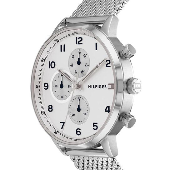 Buy Tommy Hilfiger Mens Quartz Silver Stainless Steel White Dial 44mm Watch - 1791988 in Pakistan