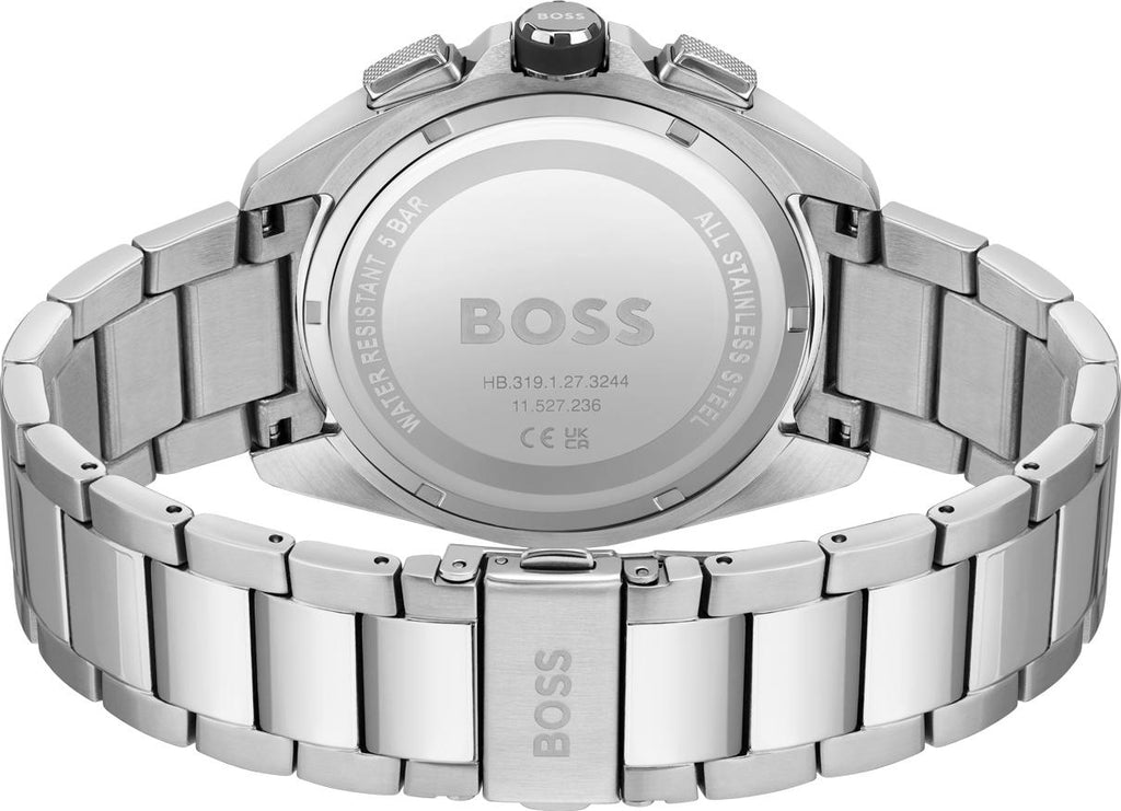 Buy Hugo Boss Volane Silver Steel Black Dial Men's Chrono Watch - 1513949 in Pakistan