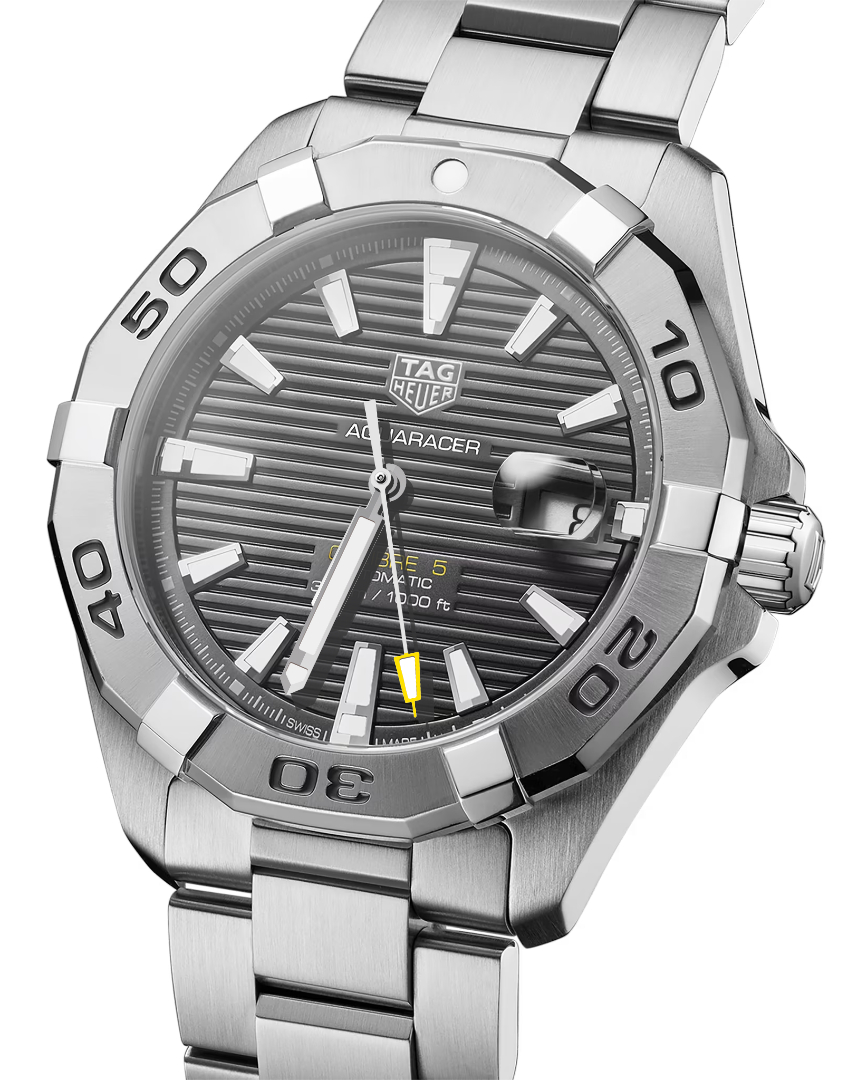 Buy TAG Heuer Aquaracer Calibre 5 Automatic Grey Dial Silver Steel Strap Watch for Men - WBD2113.BA0928 in Pakistan