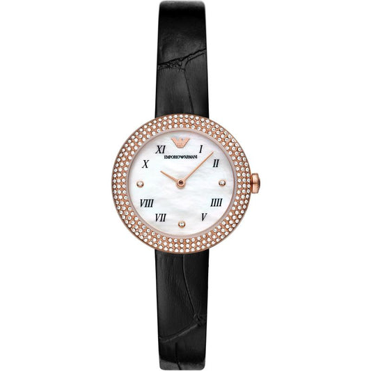 Buy Emporio Armani Women's Quartz Leather Strap Mother Of Pearl Dial 30mm Watch AR11356 in Pakistan