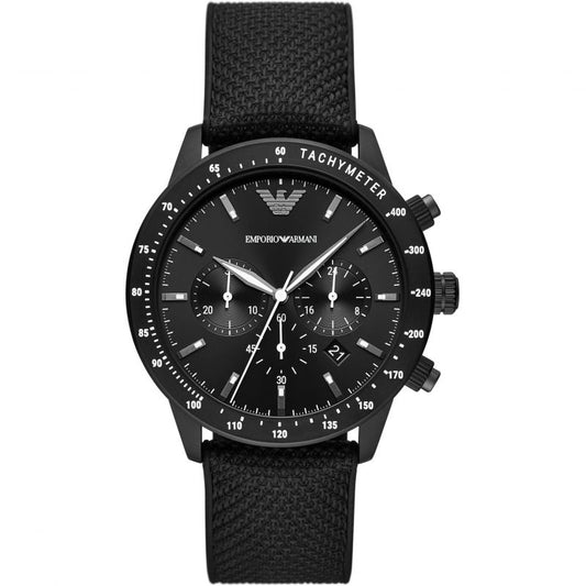 Buy Emporio Armani Men's Quartz Black Fabric Strap Black Dial 43mm Watch AR11453 in Pakistan