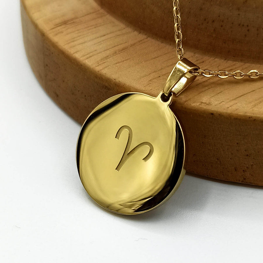 Buy Aries Zodiac Necklace, Gold Stainless Steel in Pakistan