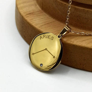 Buy Aries Zodiac Necklace, Gold Stainless Steel in Pakistan