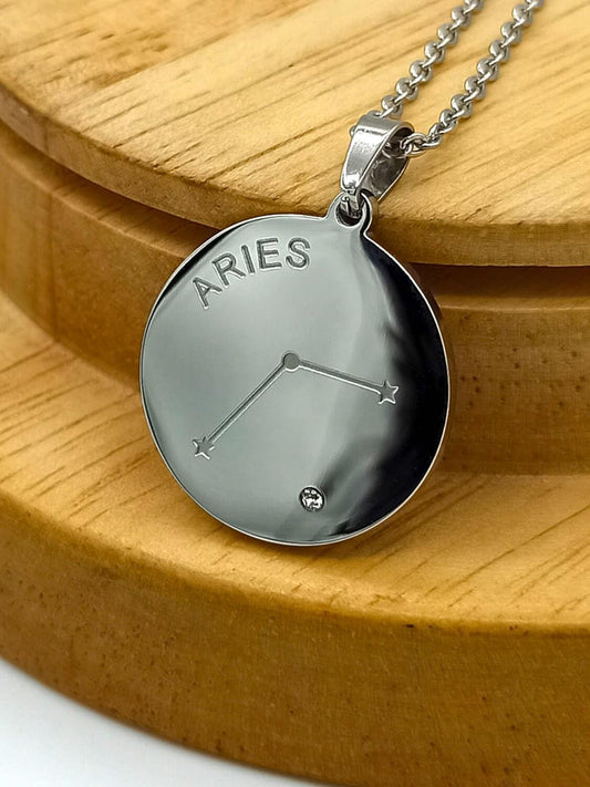 Buy Aries Zodiac Necklace, Silver Stainless Steel in Pakistan