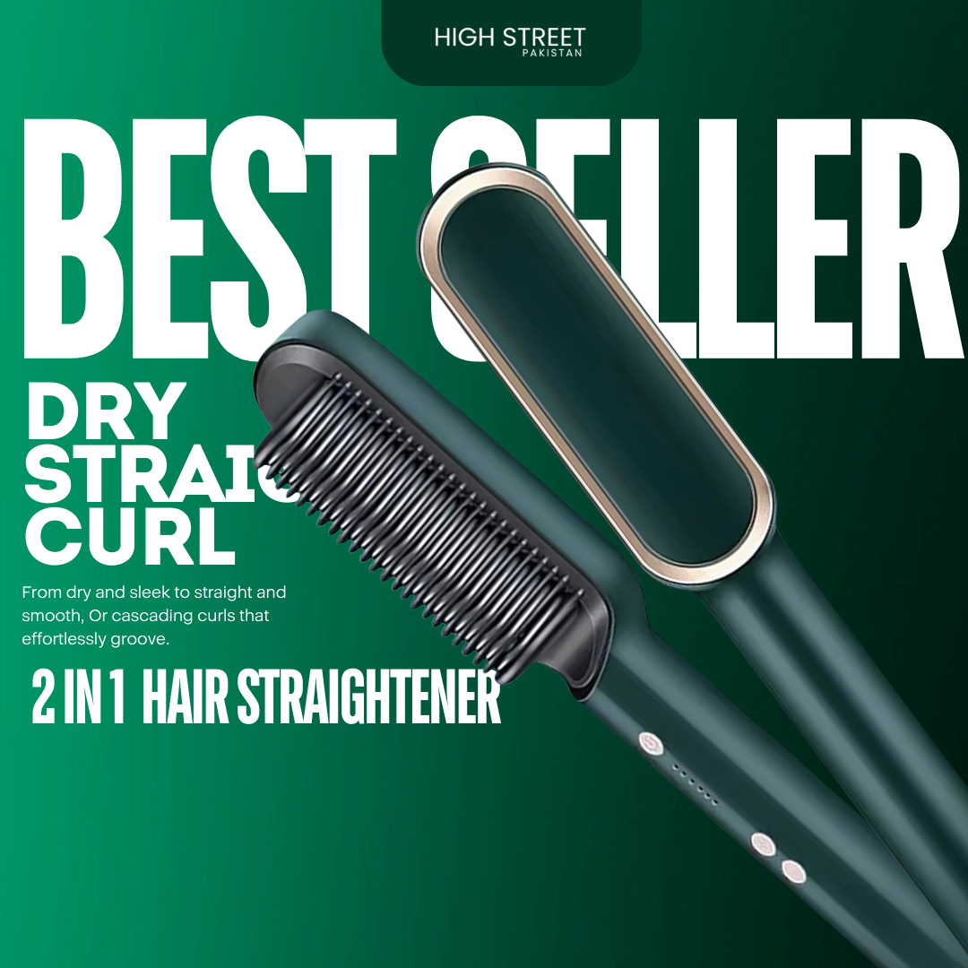 Buy 2 In 1 Hair Straightener Brush And Styling Comb in Pakistan