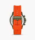 Buy Fossil Men's Chronograph Quartz Orange Silicone Strap Green Dial 45mm Watch BQ2500 in Pakistan