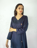 Buy Navy Blue Linen 2 Pc in Pakistan