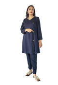 Buy Navy Blue Linen 2 Pc in Pakistan