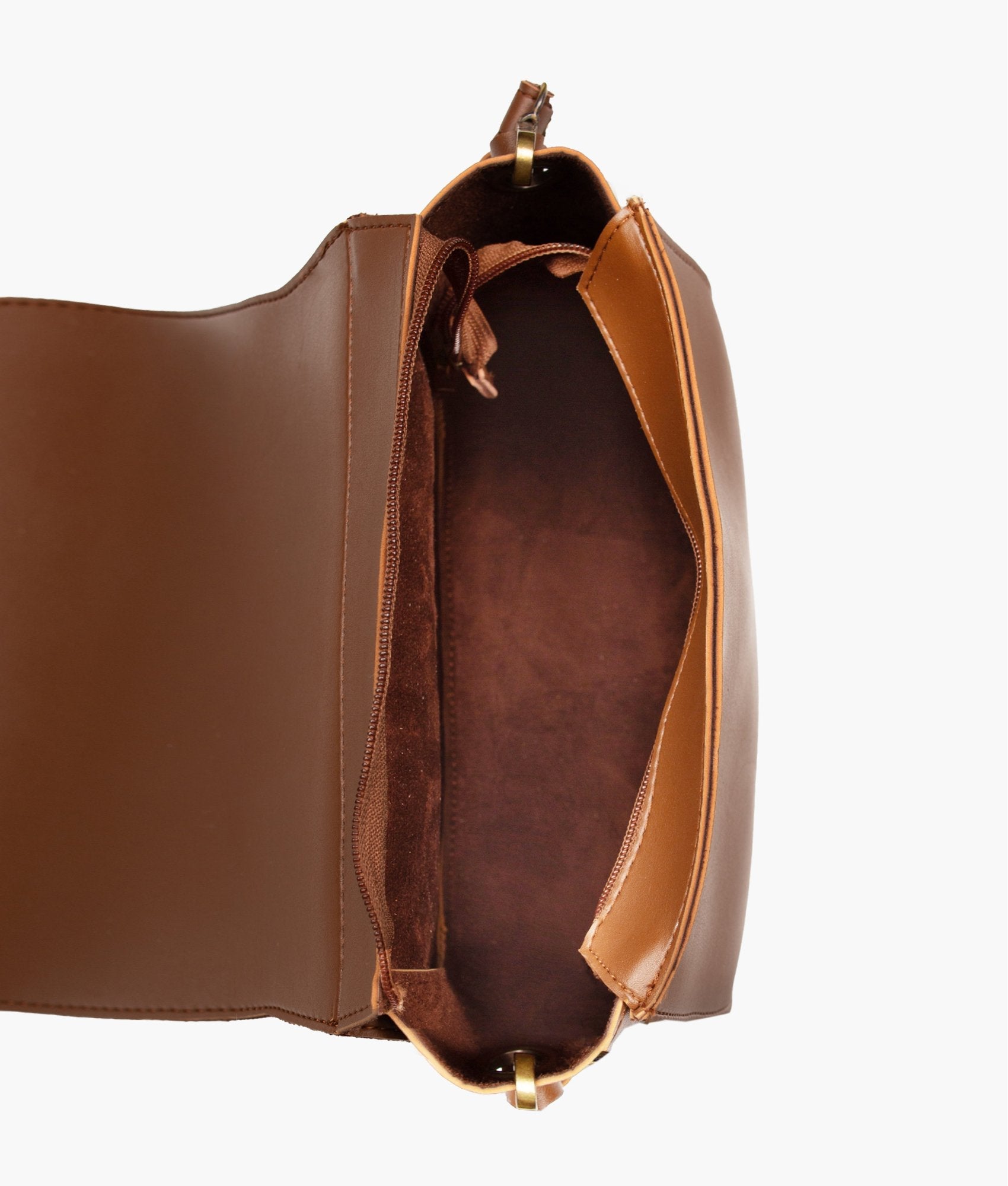 Buy Brown foldover saddle bag in Pakistan