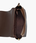 Buy Dark brown foldover saddle bag in Pakistan