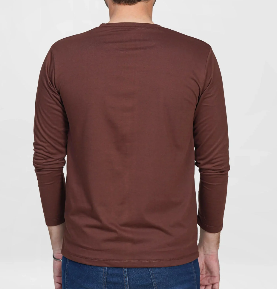 Buy Unisex Basic Full Sleeve T-Shirt - Brown in Pakistan