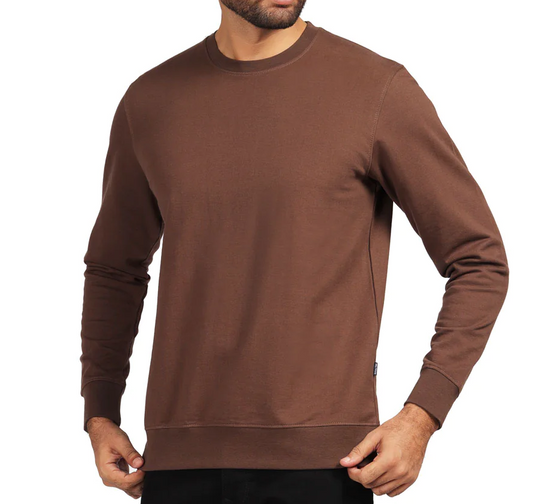 Buy Unisex Basic Plain Sweatshirt - Brown in Pakistan