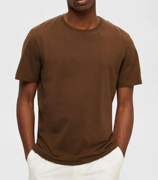 Buy Unisex Plain Crew Neck Short Sleeve T-Shirt - Brown in Pakistan