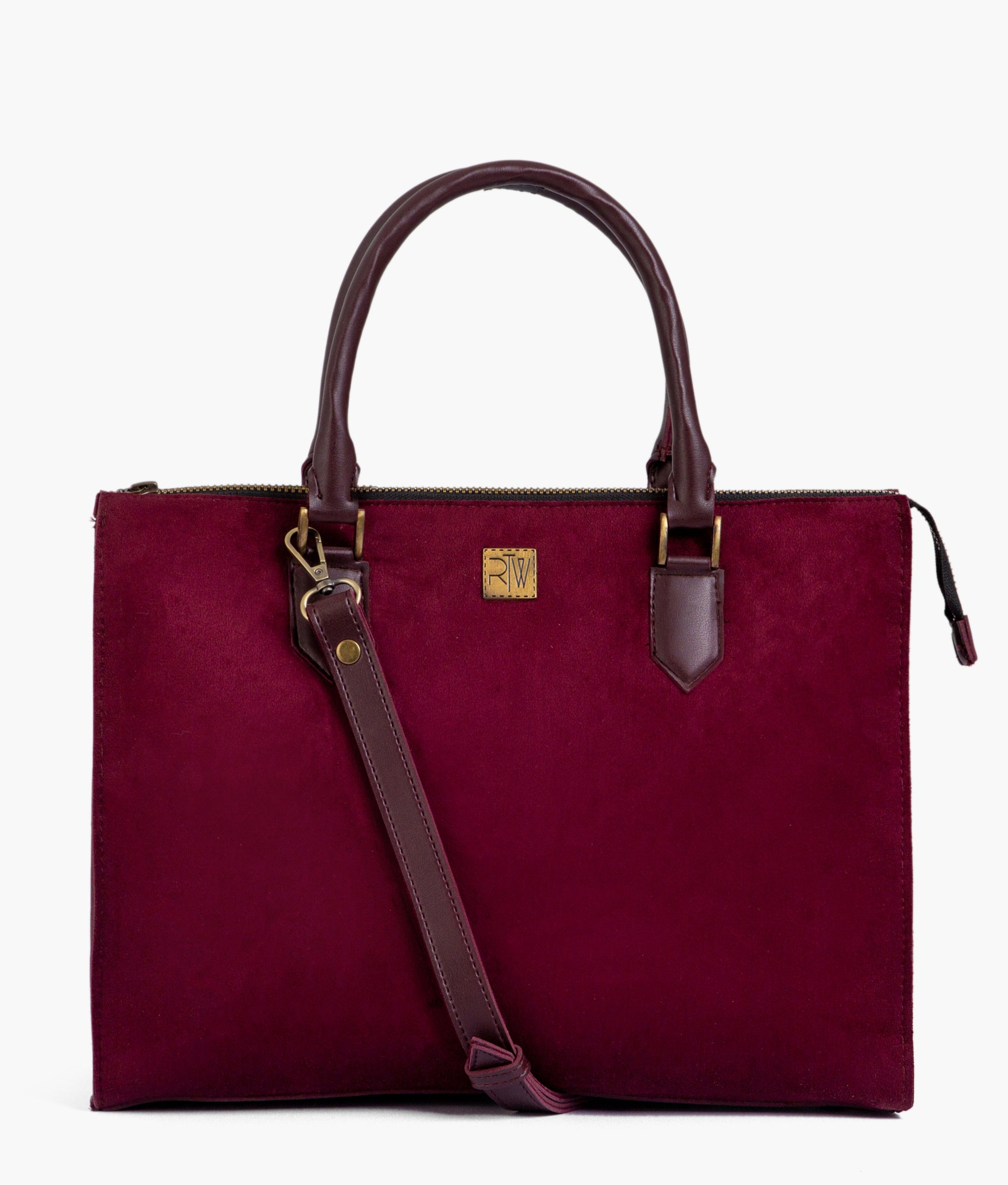 Buy Burgundy suede workplace handbag in Pakistan