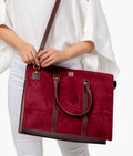 Buy Burgundy suede laptop bag in Pakistan