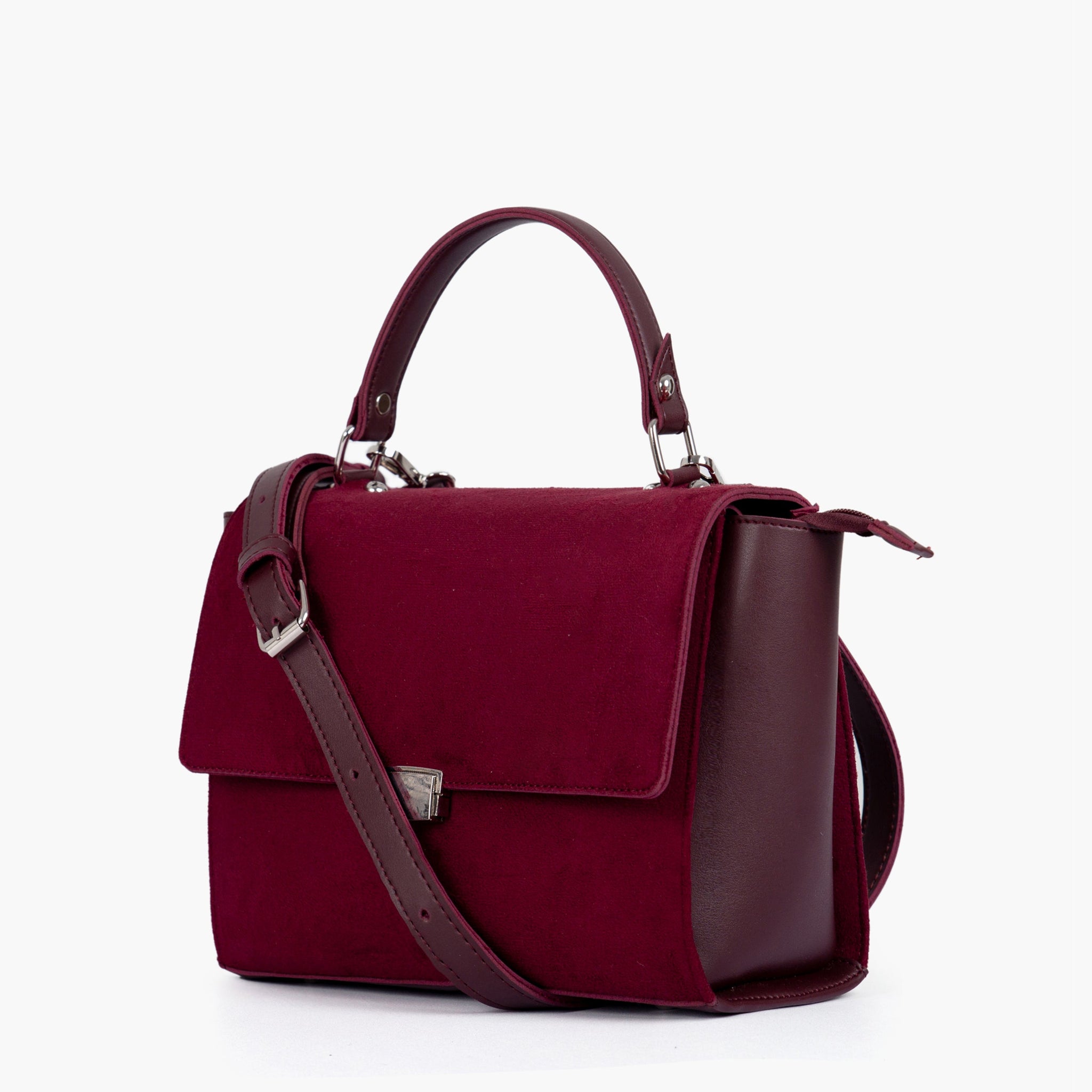 Buy Burgundy suede mini messenger bag in Pakistan