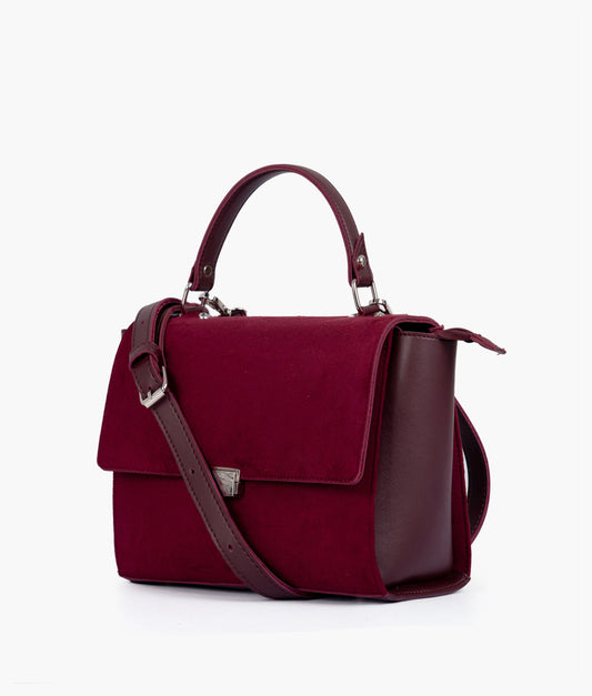 Buy Burgundy suede mini messenger bag in Pakistan