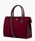 Buy Burgundy suede workplace handbag in Pakistan