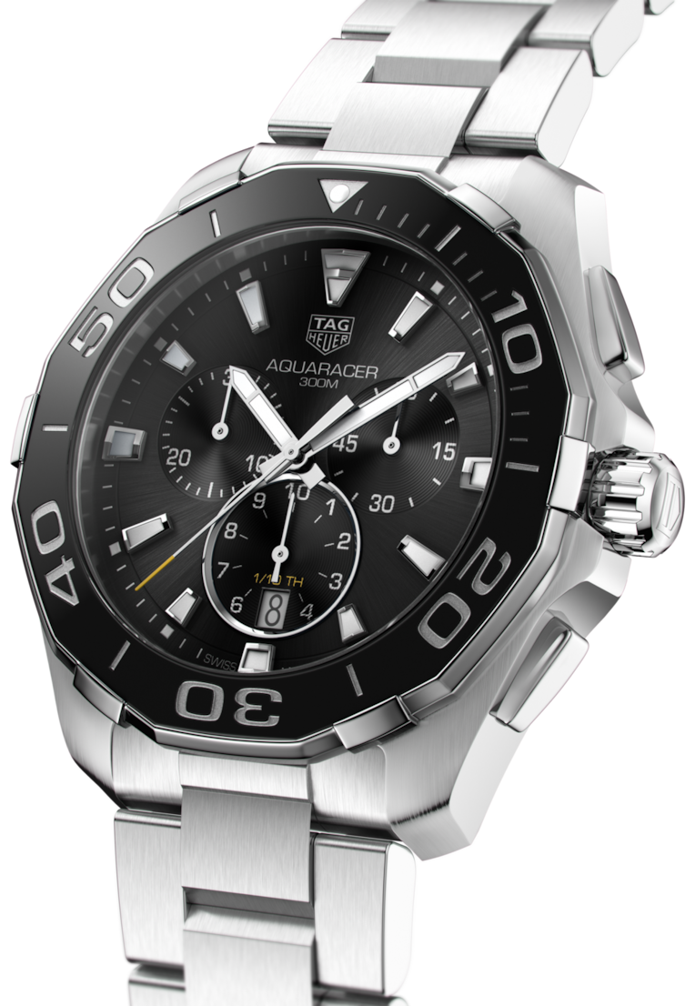 Buy Tag Heuer Aquaracer Black Dial Black Steel Strap Watch for Men - CAY111A.BA0927 in Pakistan