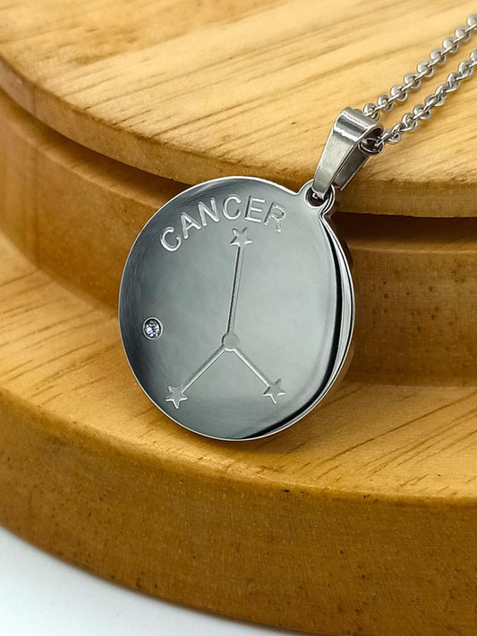 Buy Cancer Zodiac Necklace, Silver Stainless Steel in Pakistan