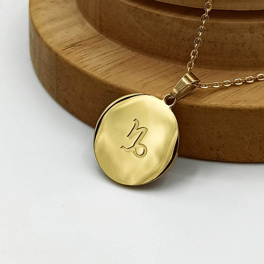 Buy Capricorn Zodiac Necklace, Gold Stainless Steel in Pakistan