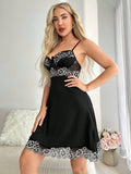 Buy SHEIN Contrast Lace Cami Nightdress in Pakistan