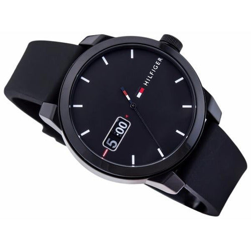 Buy Tommy Hilfiger Mens Quartz Silicone Strap Black Dial 42mm Watch - 1791382 in Pakistan