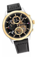 Buy Tommy Hilfiger Mens Quartz Black Leather Strap Black Dial 44mm Watch - 1710474 in Pakistan