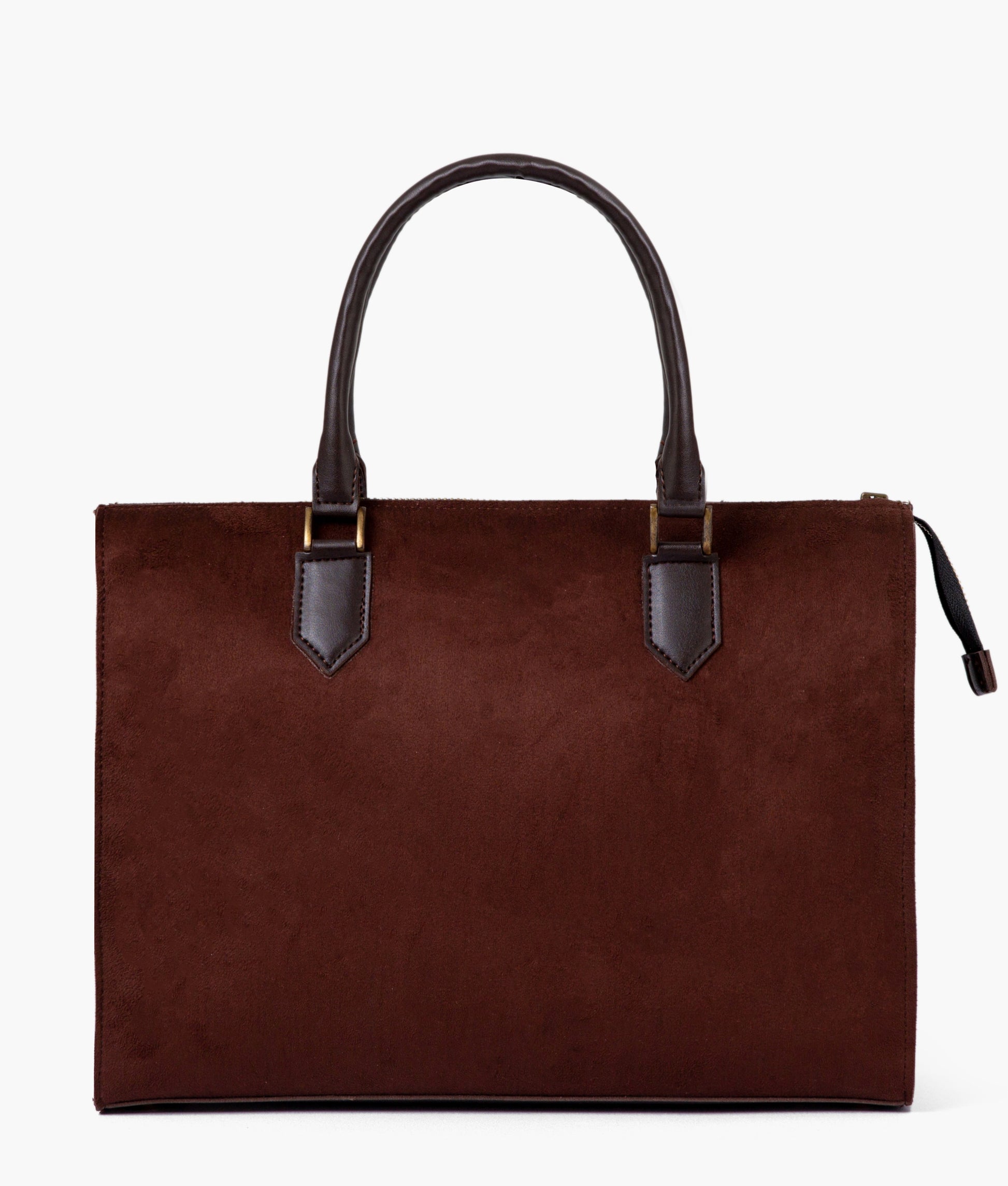 Buy Dark brown suede workplace handbag in Pakistan