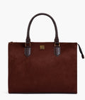 Buy Dark brown suede workplace handbag in Pakistan