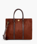 Buy Dark brown suede laptop bag in Pakistan