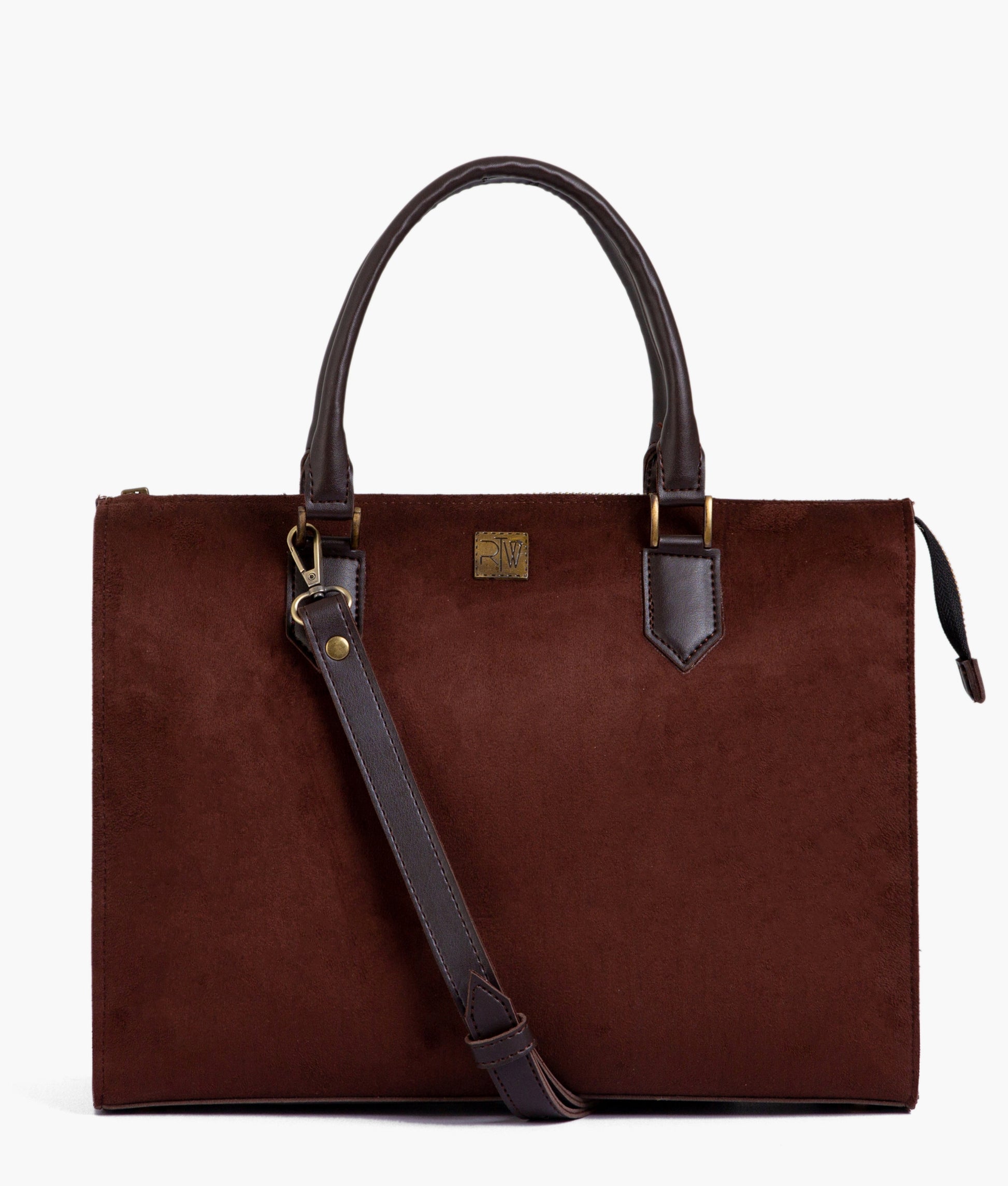 Buy Dark brown suede workplace handbag in Pakistan