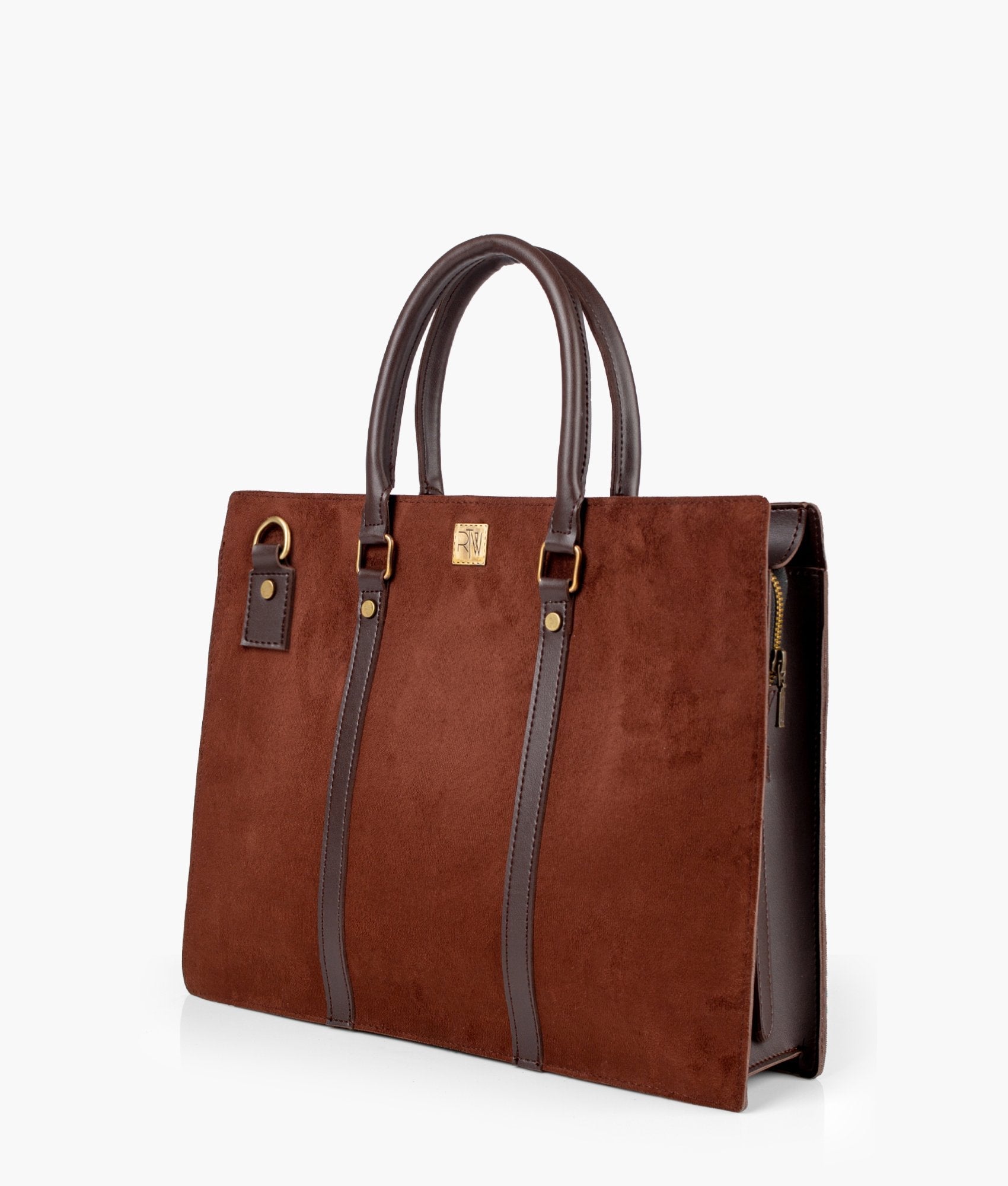 Buy Dark brown suede laptop bag in Pakistan